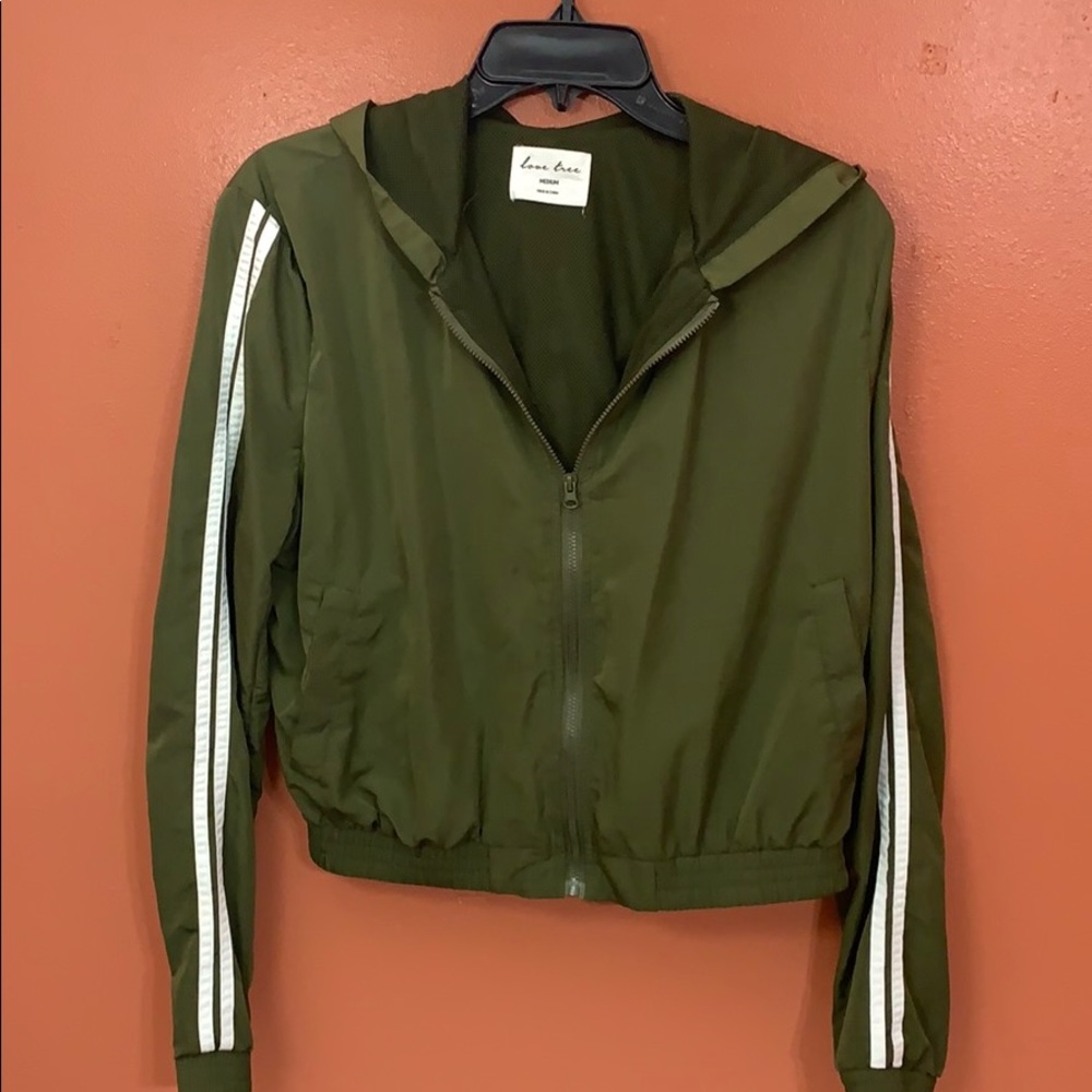 Olive green wind breaker